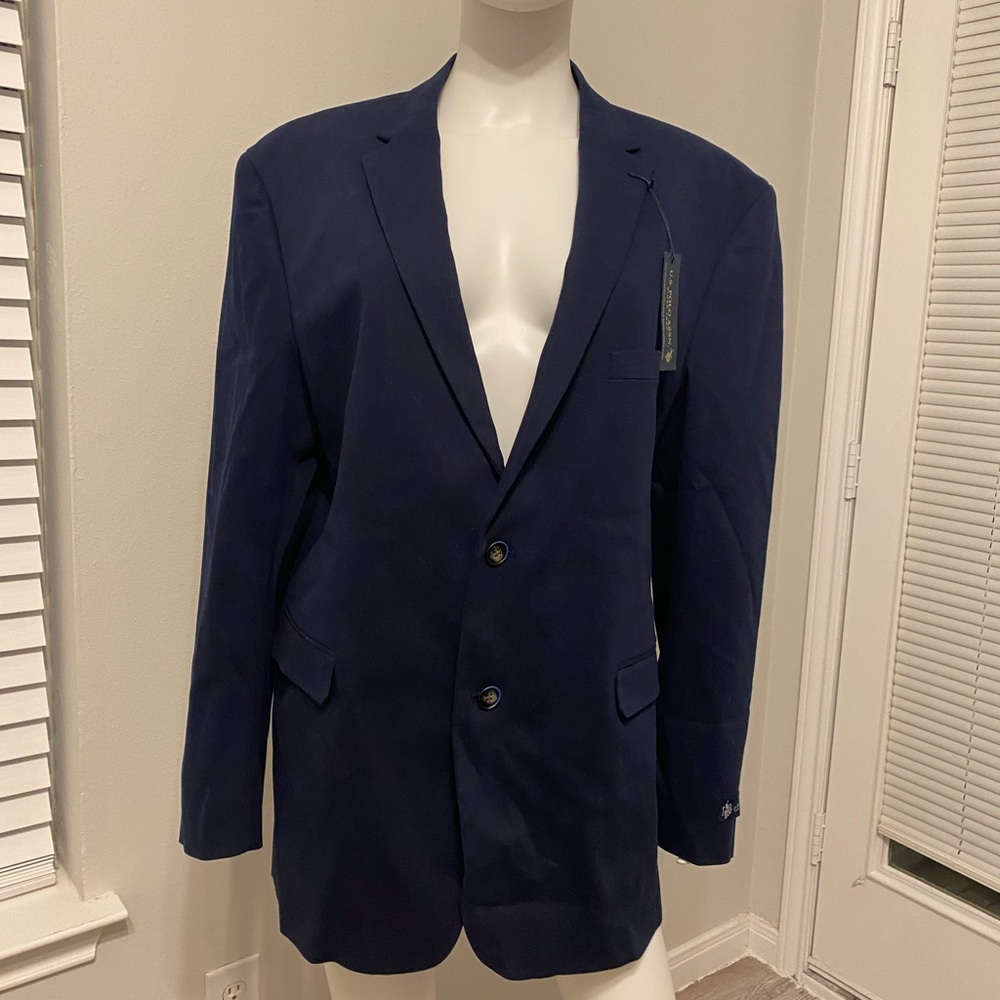 POLO RALPH LAUREN Men's Navy Cotton Two-Button Blazer Jacket NWT Sz XL